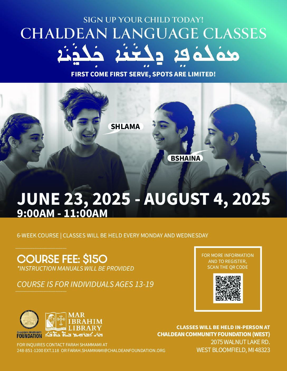 Chaldean Language Classes