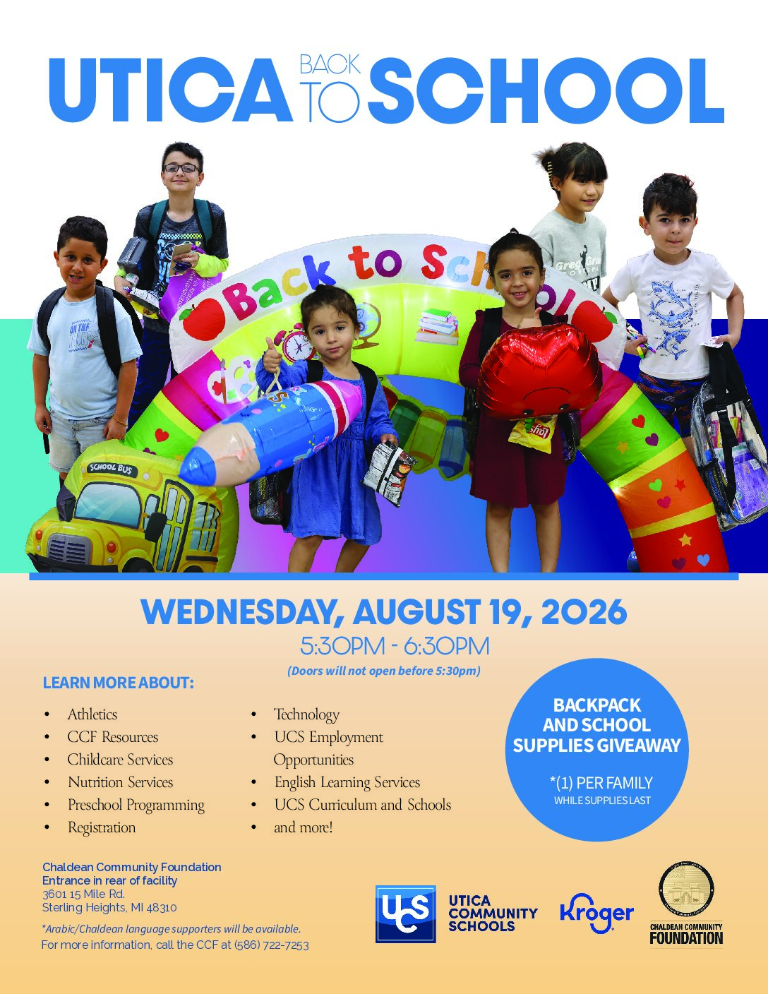 Utica Community Schools (UCS) Back to School