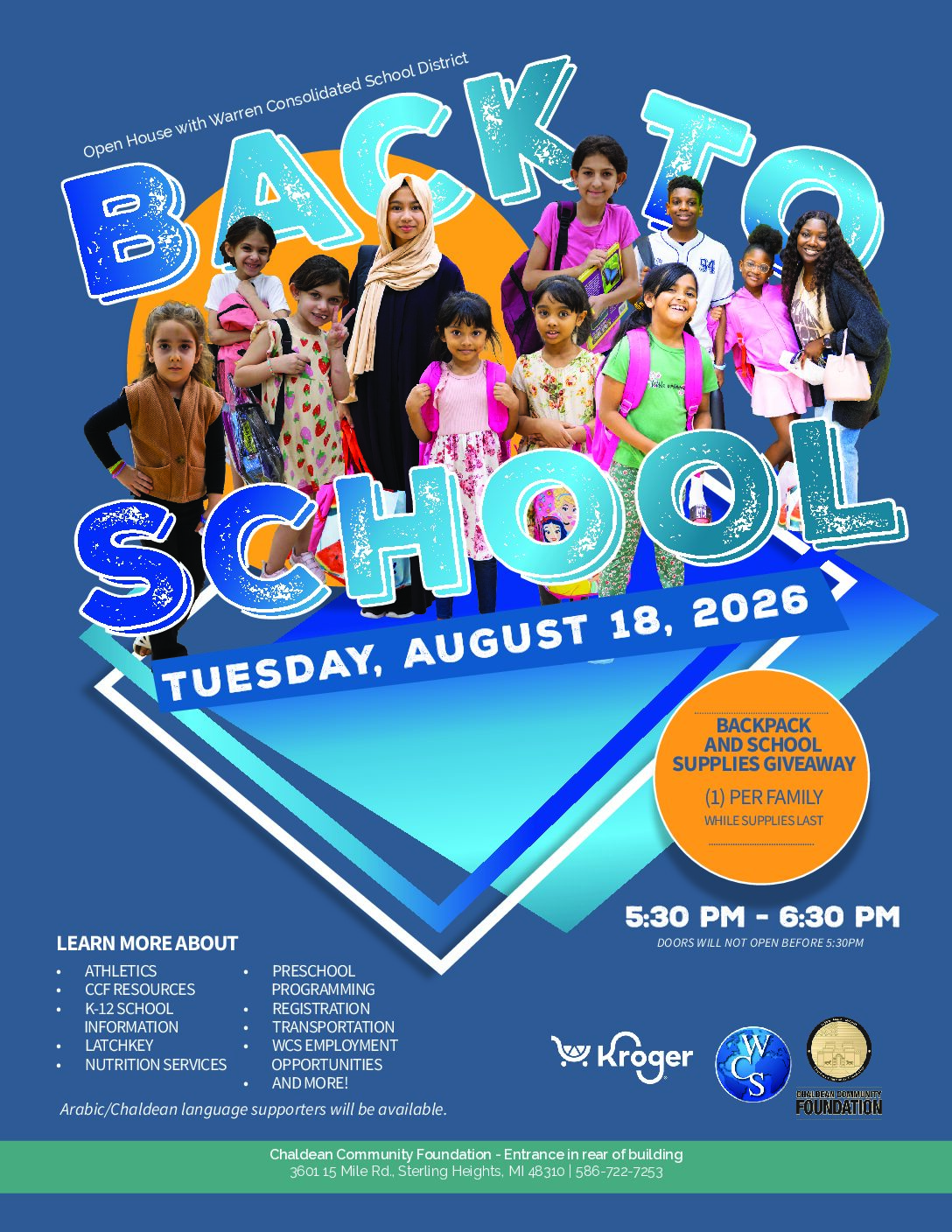 Warren Consolidated Schools (WCS) Back to School